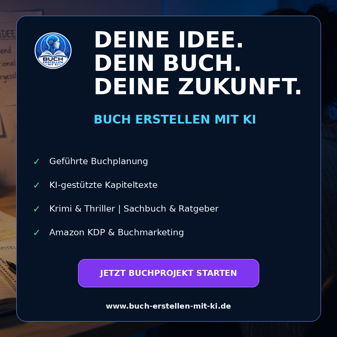 Buch erstellen mit KI – Social-Media-Post 1080 × 1080