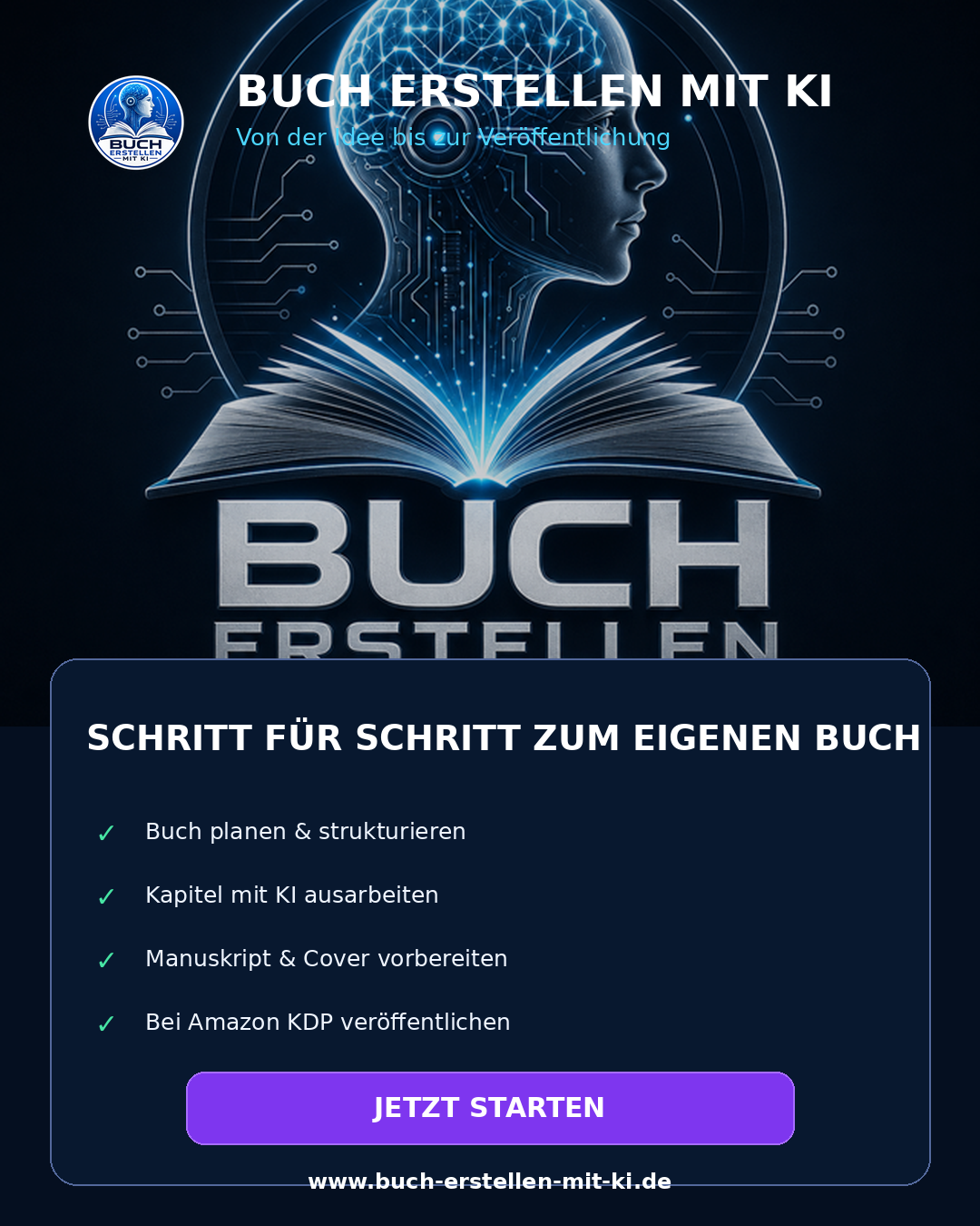 Buch erstellen mit KI – Social-Media-Hochformat 1080 × 1350