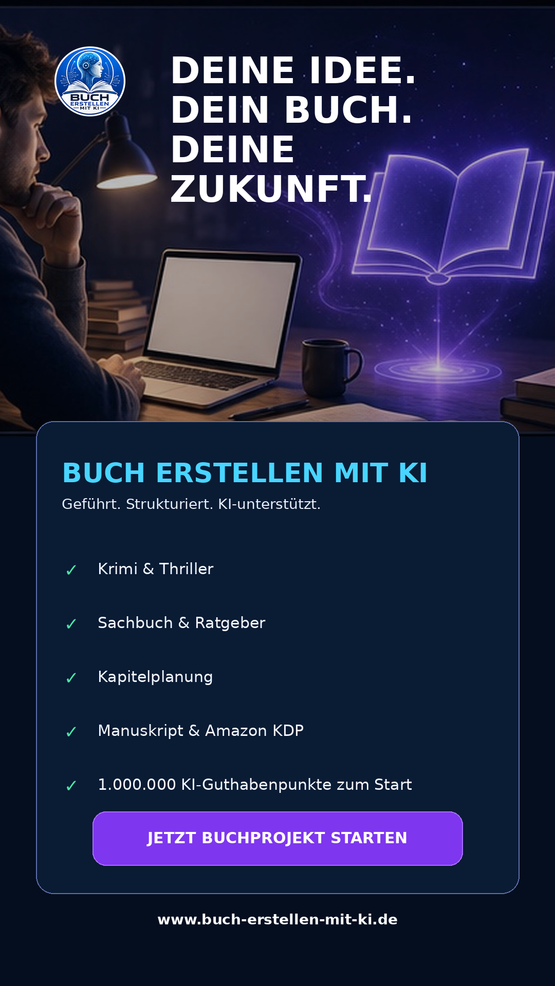 Buch erstellen mit KI – Story und Reel 1080 × 1920