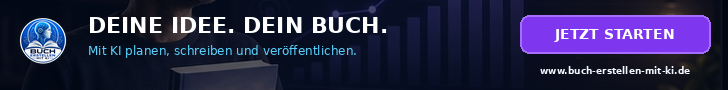 Buch erstellen mit KI – Website-Banner 728 × 90